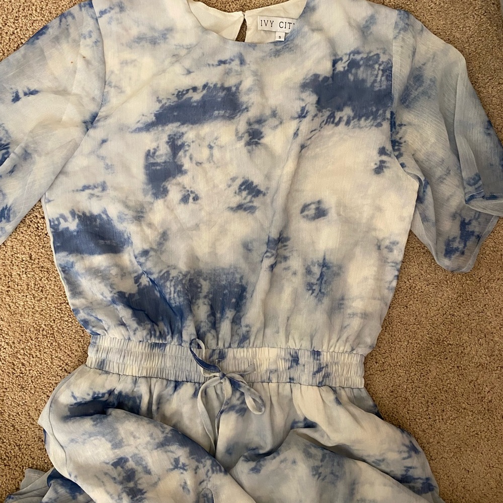 Ivy City Co. Blue and White Dress